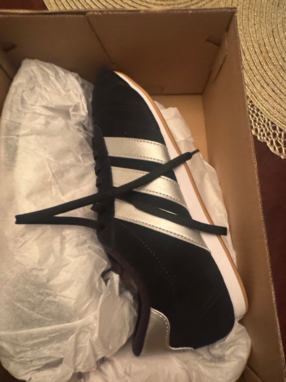 New adidas Taekwondo Black and Silver Women's Athletic Sneaker